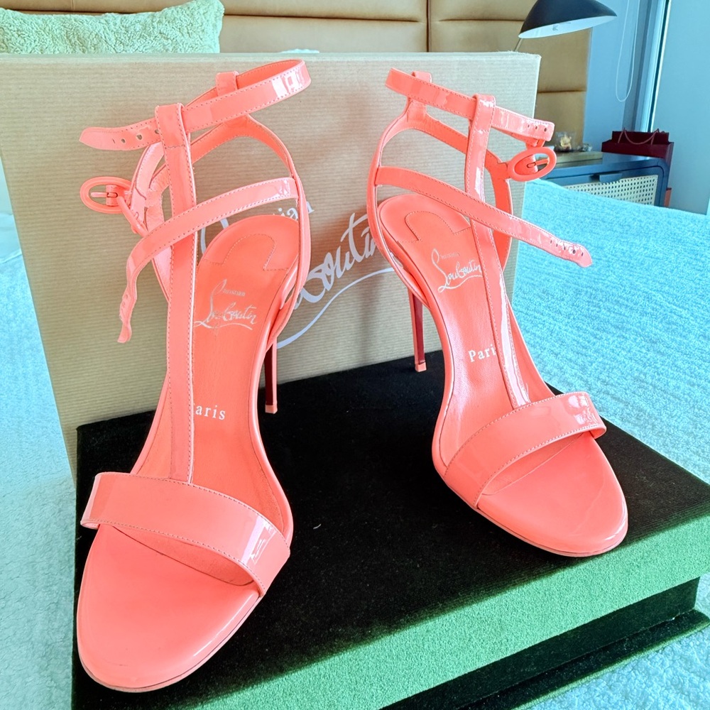 Christian Louboutin MARA Vibrant Color  Strappy Heels